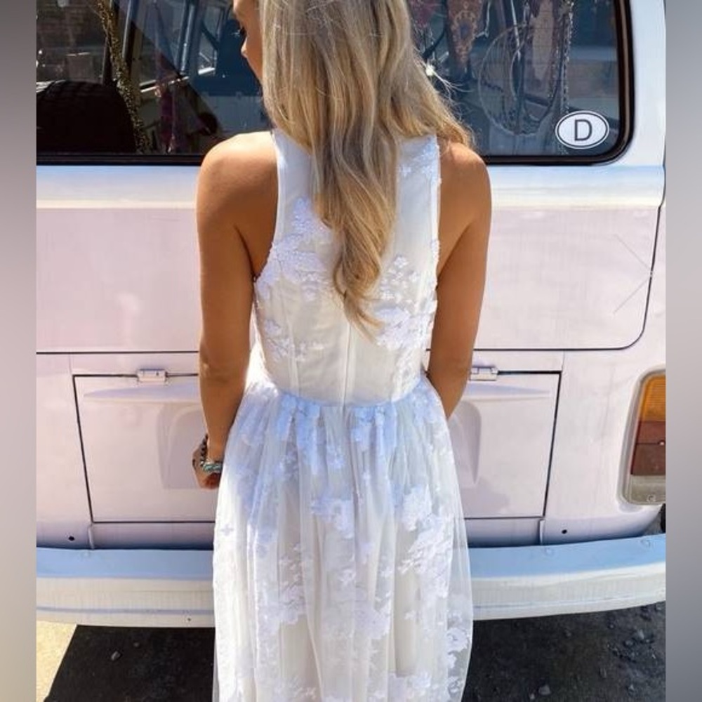 Southern Fried Chics Enchanted Night White Sequin Maxi Dress Wedding - Picture 5 of 7